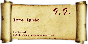 Imre Ignác névjegykártya